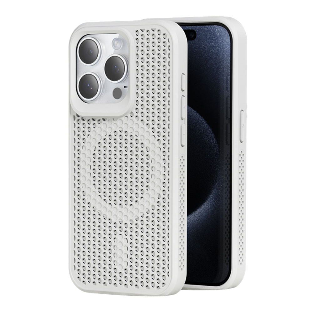 гибридный чехол AeroCool с MagSafe для iPhone 15 Pro серый чёрный белый