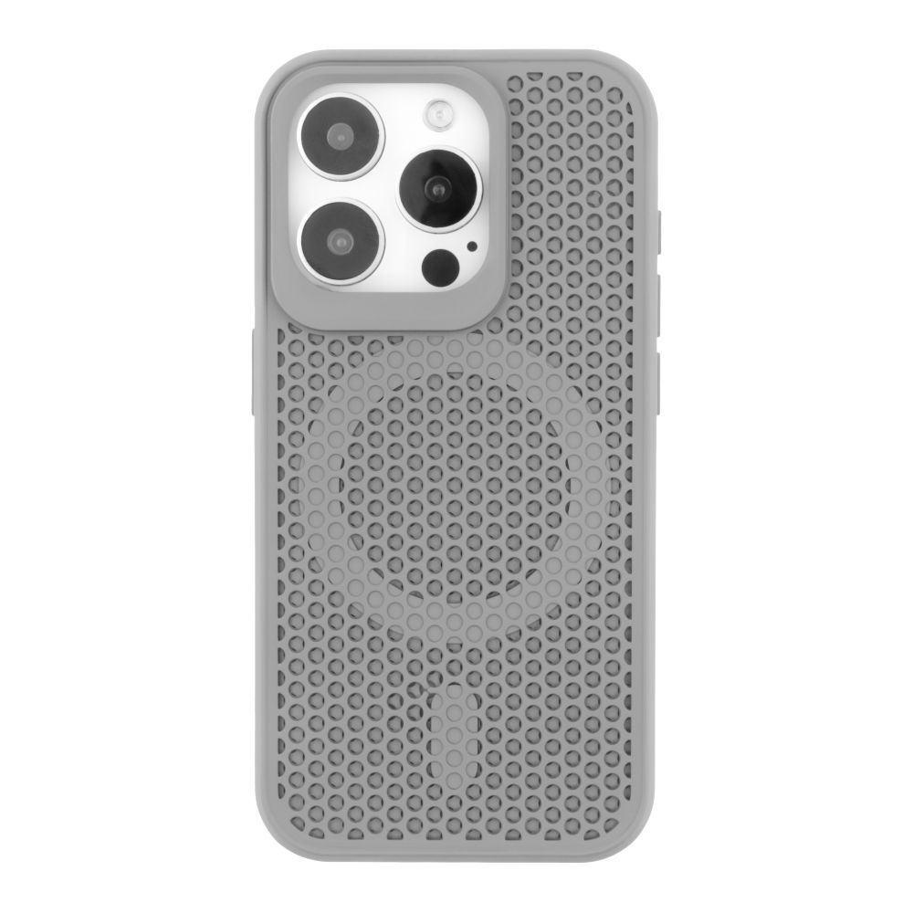 гибридный чехол AeroCool MagSafe для iPhone 16 серого цвета